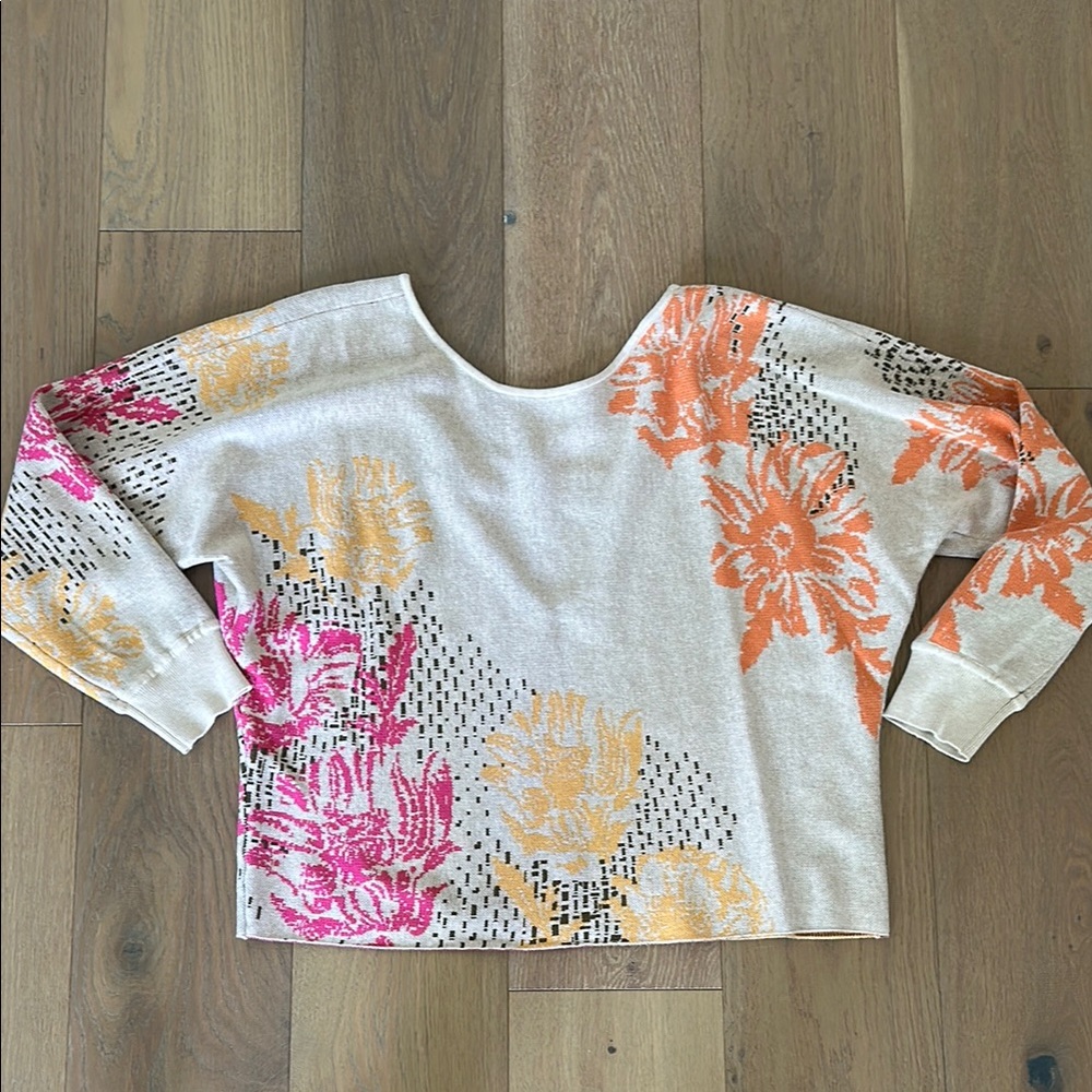 Anthropologie daily practice Floral Patterned Women's Sweater